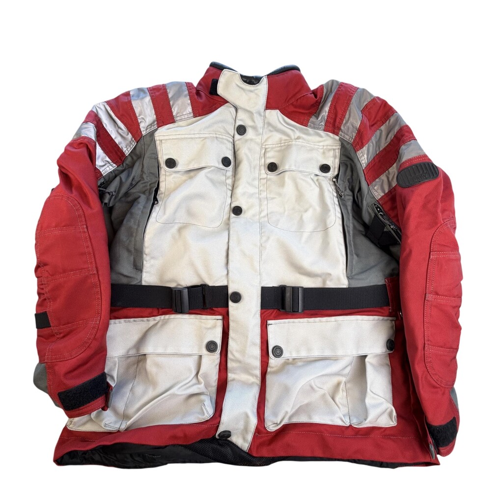 BMW Motorrad Savanna-2 Jacket Mens US 40R Red Gray Textile Motorcycle Touring